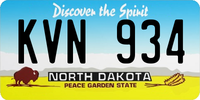 ND license plate KVN934