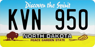 ND license plate KVN950