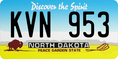 ND license plate KVN953