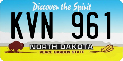 ND license plate KVN961