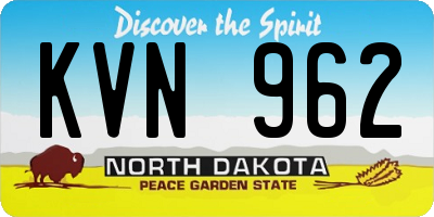 ND license plate KVN962