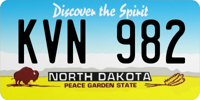 ND license plate KVN982