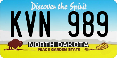 ND license plate KVN989