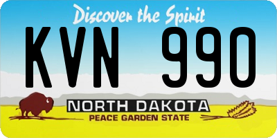ND license plate KVN990