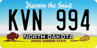 ND license plate KVN994