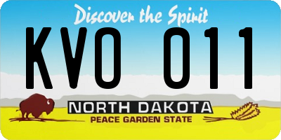 ND license plate KVO011