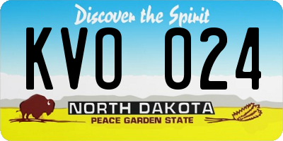ND license plate KVO024
