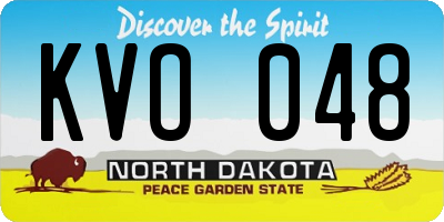ND license plate KVO048