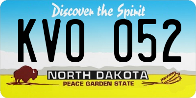 ND license plate KVO052