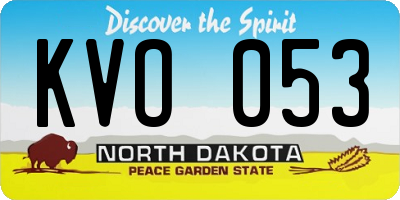 ND license plate KVO053
