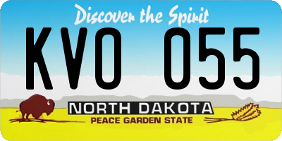 ND license plate KVO055