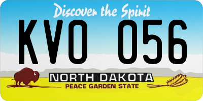 ND license plate KVO056