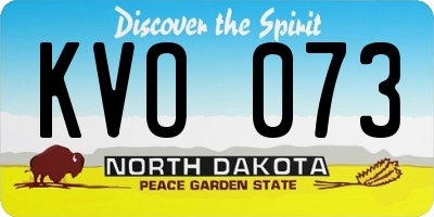 ND license plate KVO073