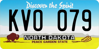 ND license plate KVO079