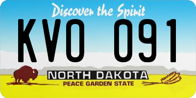 ND license plate KVO091