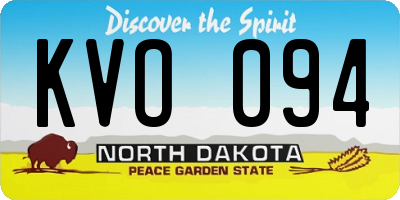 ND license plate KVO094