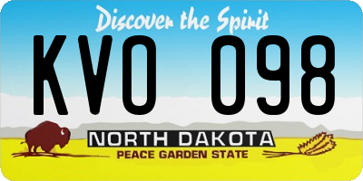 ND license plate KVO098
