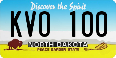 ND license plate KVO100