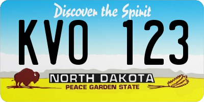 ND license plate KVO123