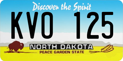 ND license plate KVO125