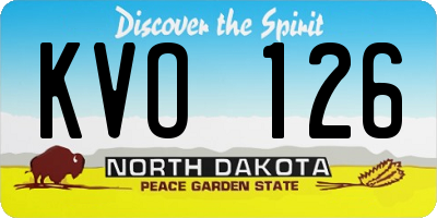 ND license plate KVO126