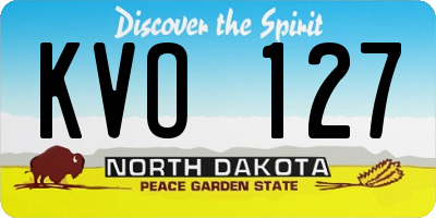 ND license plate KVO127