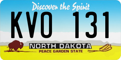 ND license plate KVO131