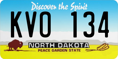 ND license plate KVO134