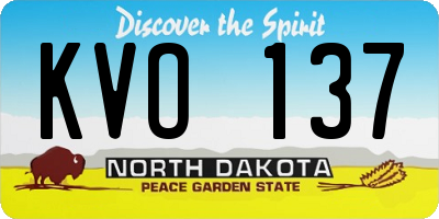 ND license plate KVO137