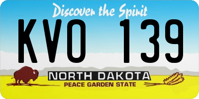 ND license plate KVO139