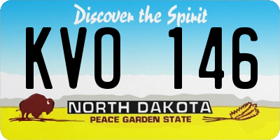 ND license plate KVO146