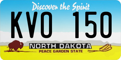 ND license plate KVO150