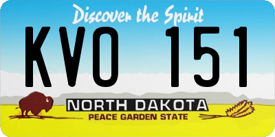 ND license plate KVO151