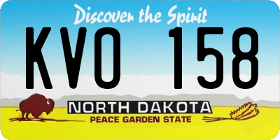 ND license plate KVO158