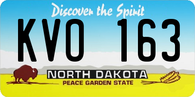 ND license plate KVO163