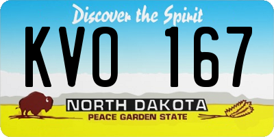 ND license plate KVO167