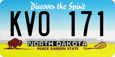 ND license plate KVO171