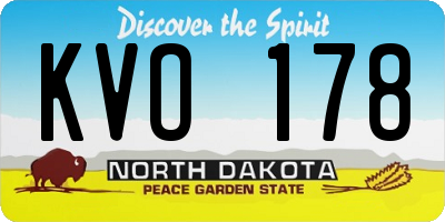 ND license plate KVO178