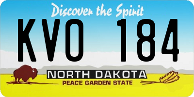 ND license plate KVO184