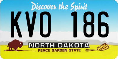 ND license plate KVO186