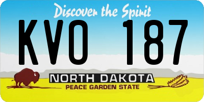 ND license plate KVO187