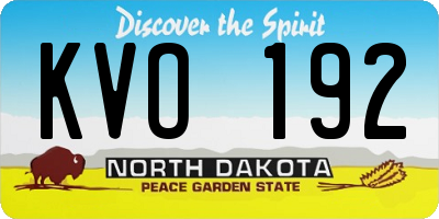 ND license plate KVO192