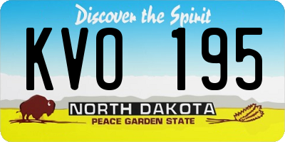 ND license plate KVO195