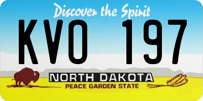 ND license plate KVO197