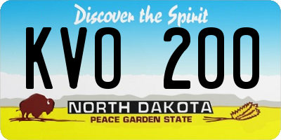 ND license plate KVO200