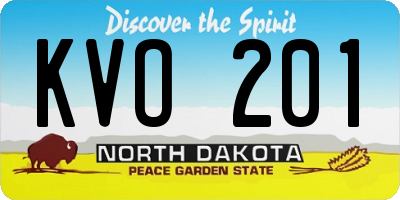 ND license plate KVO201