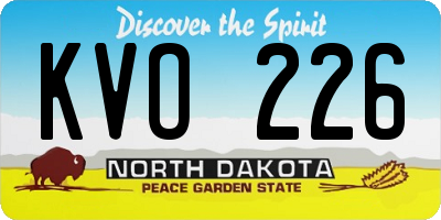 ND license plate KVO226