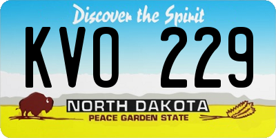 ND license plate KVO229