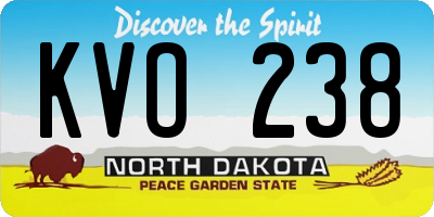 ND license plate KVO238