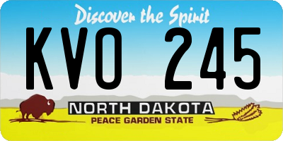 ND license plate KVO245